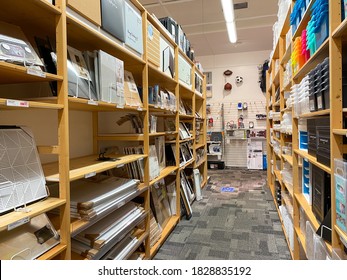 Orlando, FL/USA-9/28/20: A Display Of Office  Organization Products At The Container Store Retail Organizing Store.