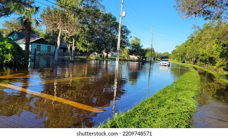 Orlando, October 1 2022 - Alafaya Rd Neighborhood Flooding By Hurricane Ian Central Florida Floods