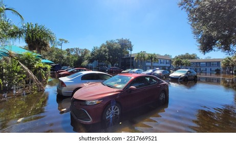 Orlando, October 2 2022 - Neighborhood Flooding By Hurricane Ian Central Florida Floods