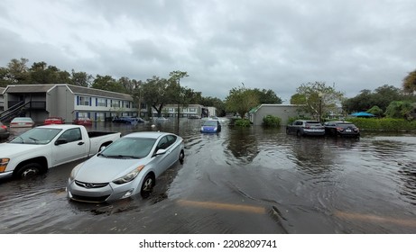 Orlando, September 29 2022 - Flooding Hurricane Ian Victim Neighborhood