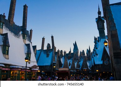 ORLANDO, USA - 17 JULY 2017.  Butterbeer and Harry Potter Hogsmeade in Universal Studio's Islands of Adventure