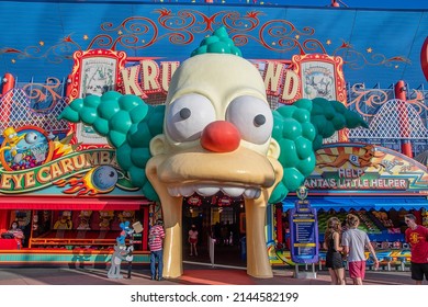 ORLANDO, USA - MARCH 07 2022: Entrance To The Simpsons Ride At Universal Studios