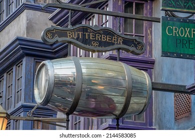 ORLANDO, USA - MARCH 07 2022: Butterbear barrel at Harry Potter Universal Studios