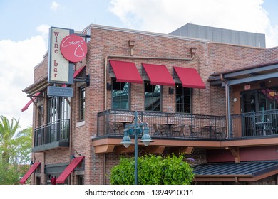 ORLANDO, USA: MAY 01 2019: Exterior Image Of The Wine Bar George Resturant Shop Front