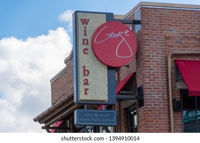 ORLANDO, USA: MAY 01 2019: Exterior Image Of The Wine Bar George Resturant Sign