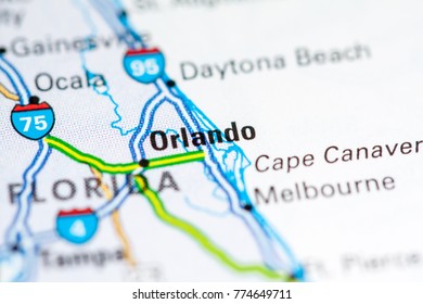 Orlando. USA On A Map.