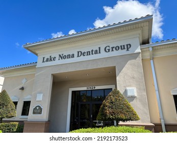 Orlando,FL USA-August 4, 2022: Lake Nona Dental Group Offices In Orlando, FL.  A Typical Dental Office Exterior.