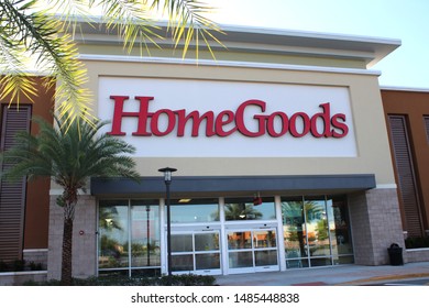 Orlando,FL-USA August 09, 2019: HomeGoods is an American chain of discount home furnishing stores founded in 1992. Hundreds of locations are now positioned throughout the US.