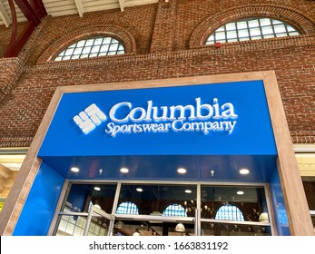 Orlando,FL/USA-2/13/20: The exterior of a  Columbia Sportswear Company store at an indoor mall.