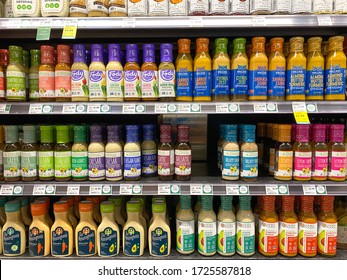 Orlando,FL/USA-5/3/20: The Salad Dressing  Aisle At A Whole Foods Market Grocery Store.