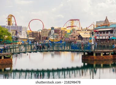 ORLANDO,USA - AUGUST 23, 2014 : General View Of The  Universal Studios Florida Theme Park