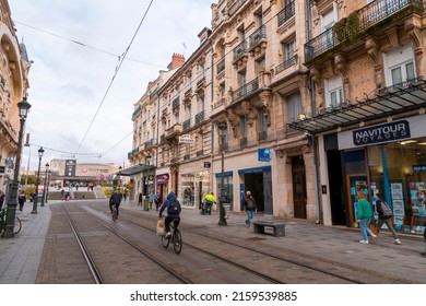 Orleans, France - JAN 21, 2022: Street View From Rue De La Republique, Republic Street In Orleans, The Prefecture Of The Department Of Loiret And The Region Of Centre-Val De Loire.