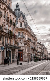 Orleans, France - JAN 21, 2022: Street View From Rue De La Republique, Republic Street In Orleans, The Prefecture Of The Department Of Loiret And The Region Of Centre-Val De Loire.