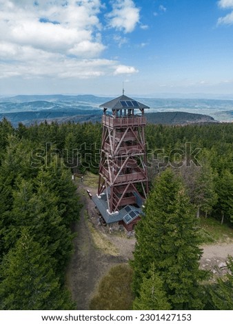Orlickie Mountains - Zieleniec - the lookout tower on the top of the Orlica mountain, Vrchmezi