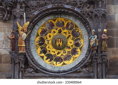 Orloj Clock Of Old Town Hall In Prague, Czech Republic