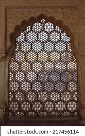 ornament lattice window in rajasthan india