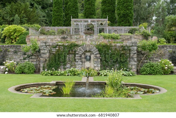 Ornamental Pond Country Cottage Garden Plas Stock Photo Edit Now