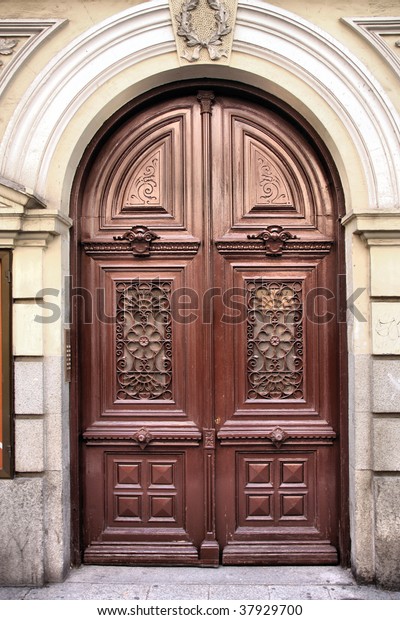 Ornamental Wooden Door Madrid Spain Old Stock Photo (Edit Now) 37929700