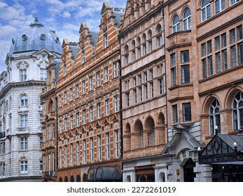 Ornate 19th century building facades in Marylebone district of London