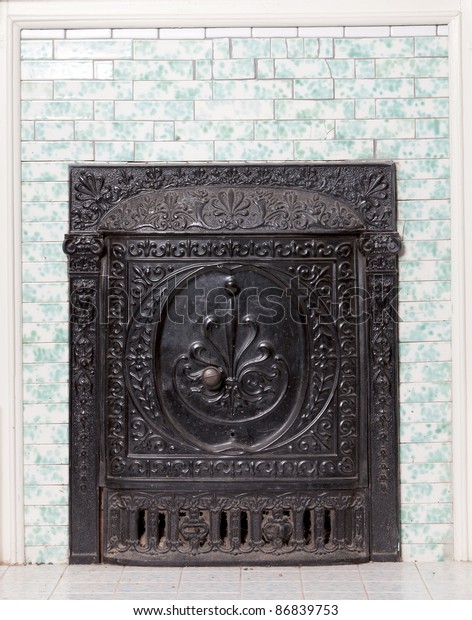 Ornate Antique Cast Iron Furnace Essentially Stock Photo Edit Now