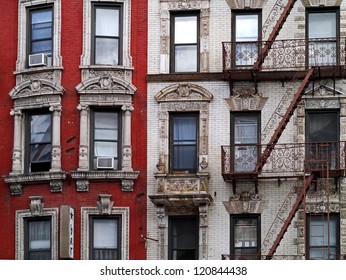 Ornate Apartment Buildings In East Village Of Manhattan