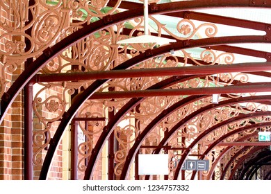 Ornate Ceiling At The Old Newcastle Railway Station, Australia