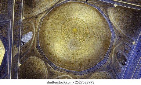 An Ornate Dome Featuring Intricate Patterns and Stunning Gold Accents Throughout Its Design. Action - Powered by Shutterstock