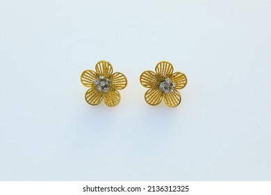 Ornate Flower Vintage Earrings Costume Jewelry Fashion Accessory Gift