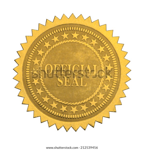 Ornate Gold Official Seal Stars Isolated Stock Photo 212539456 ...