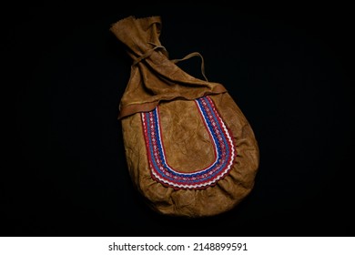 Ornate Leather Pouch Sami Traditional