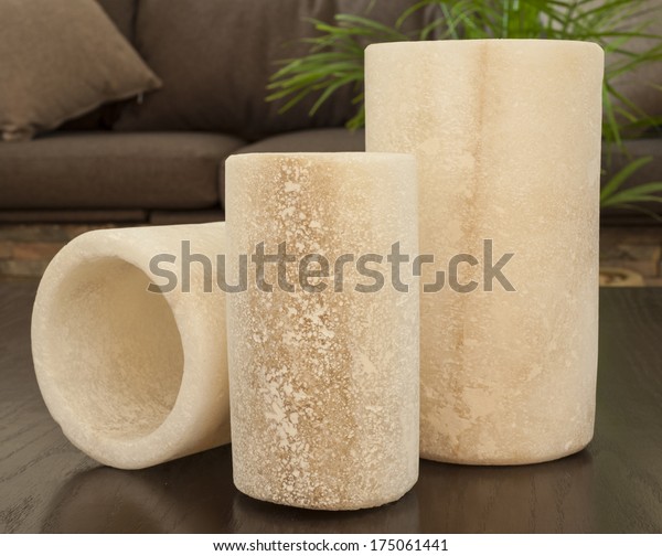 Ornate Rock Salt Vases On Wooden Stock Photo Edit Now 175061441