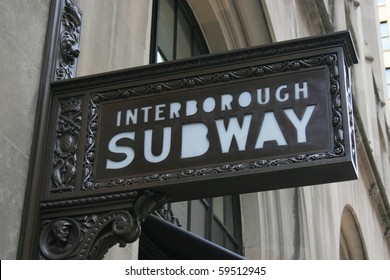 Ornate Subway Sign In New York City.