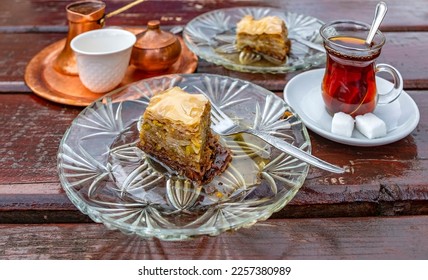 Ornate Turkish tea and coffee sets  - Shutterstock ID 2257380989
