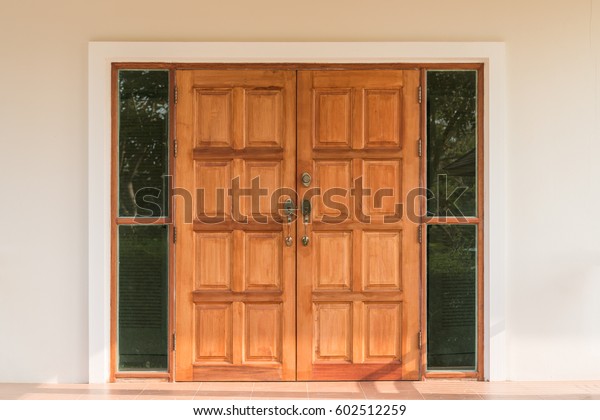 Ornate Wooden Teak Door Interior Stock Photo Edit Now