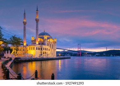 Ortakoy mosque on the shore of Bosphorus in Istanbul, Turkey  - Powered by Shutterstock