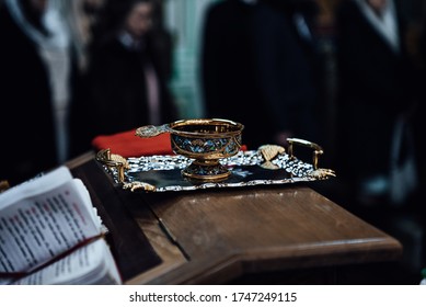 Orthodox Communion Cup On Wood