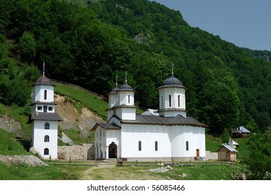 Orthodox Monastery In Mountains Of Oltenia, Romania