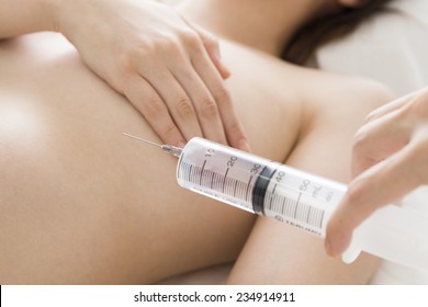 Orthopedic surgeon to inject the silicon into a woman's breast