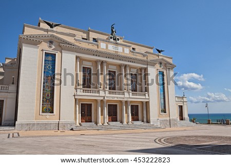 Ortona, Abruzzo, Italy: the municipal theater (Teatro Vittoria - 1930) a fine example of neoclassical architecture 
