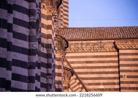 Orvieto Cathedral in the cathedral square, a 14th-century Gothic cathedral in Orvieto, Italy