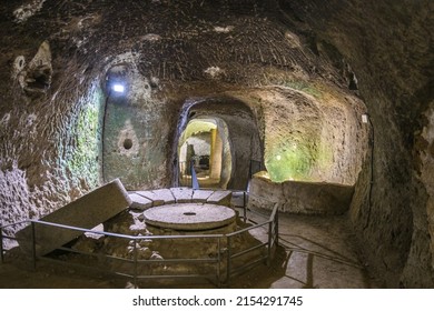 Orvieto, Umbria, Italy at the ancient and medieval underground tunnels below the city. - Shutterstock ID 2154291745