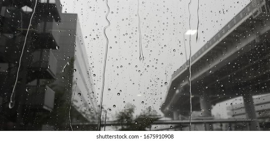 Osaka Airport Window Rain Raindrop Wet