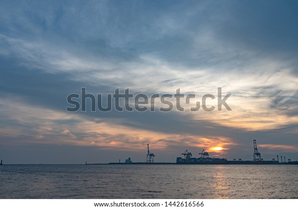 Osaka Bay Yumeshima Island On Background Stock Photo Edit Now