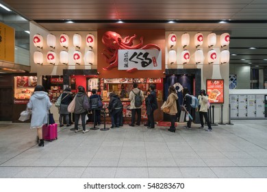 OSAKA- DEC 4 : Japanese Resturant At Shin Osaka Station On Dec 4, 2016 In Osaka, Kansai, Japan.