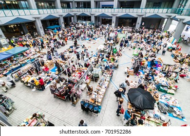 Osaka, Japan -  12 July 2017 - Free Market At Bentencho Osaka Japan