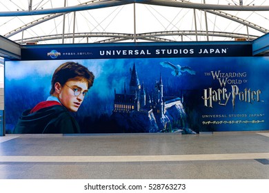 Osaka, Japan - FEB 15 : The Harry Potter Sign was introduced on the JR Universal Citywalk Station, Japan on FEB 15, 2016.