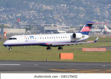 Osaka, Japan - May 01, 2015:Ibex Airlines (ANA Connection) Bombardier CRJ-700ER (JA07RJ) Passenger Plane.