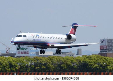 Osaka, Japan - May 01, 2015:Ibex Airlines (ANA Connection) Bombardier CRJ-700ER (JA08RJ) Passenger Plane.