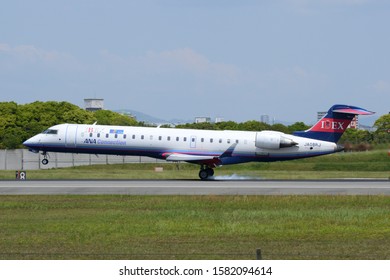 Osaka, Japan - May 01, 2015:Ibex Airlines (ANA Connection) Bombardier CRJ-700ER (JA08RJ) Passenger Plane.