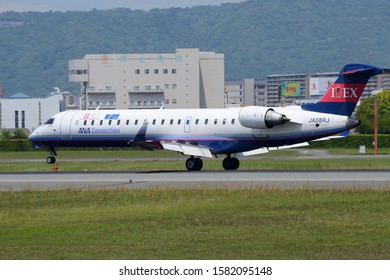 Osaka, Japan - May 01, 2015:Ibex Airlines (ANA Connection) Bombardier CRJ-700ER (JA08RJ) Passenger Plane.